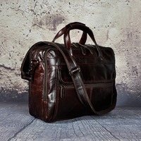 Mężczyźni Oil woskowa skóra w starym stylu walizka biznesowa Laptop teczka na dokumenty moda Attache torba Tote Portfolio 7146 4